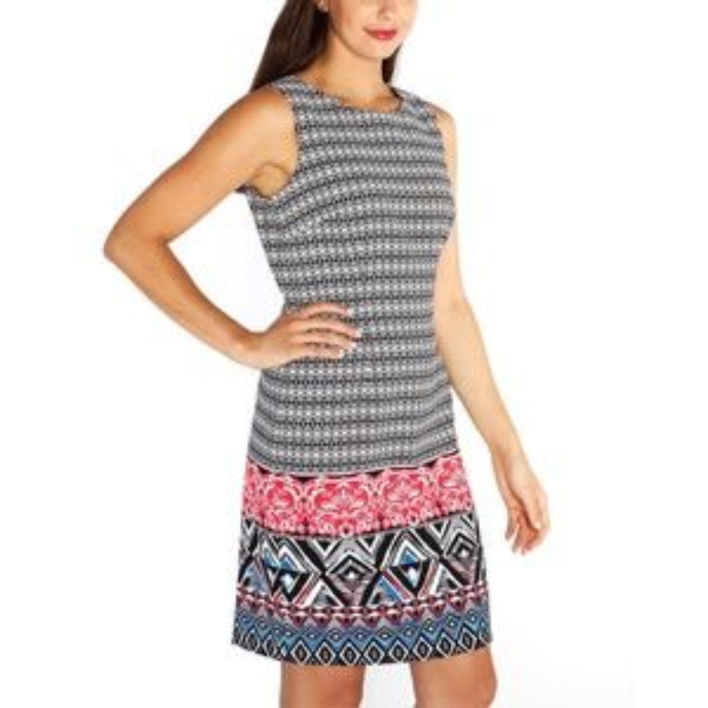 Mario Serrani Colorful Sleeveless Sheath Dress NWT